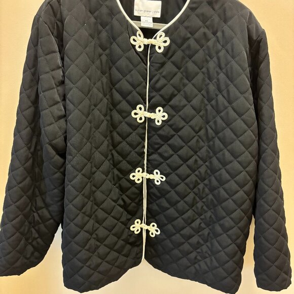 susan graver black quilted jacket size 2X - Picture 1 of 4